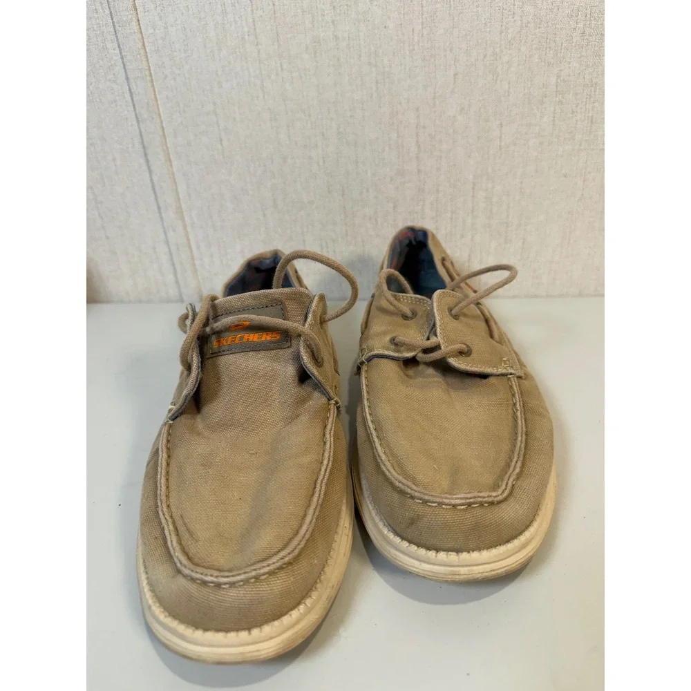 Skechers Boat Shoe Men 8.5 Melec Classic Fit Round‎ Toe 64644 Lace Up